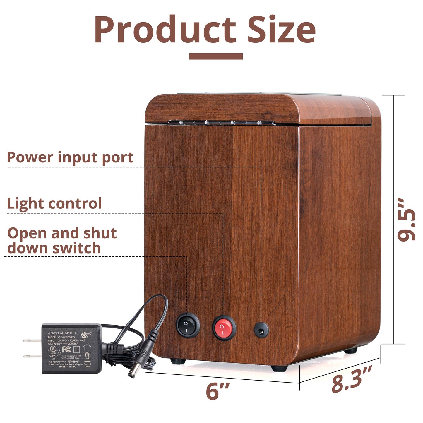 1+2 Walnut Wood Automatic Watch Winder, LUKDOF