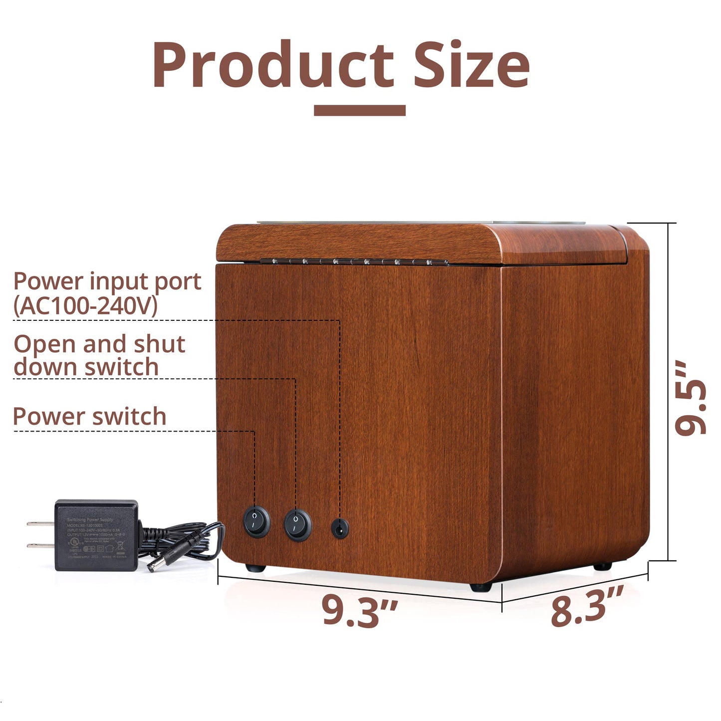 2+3 Walnut Wood Automatic Watch Winder, LUKDOF