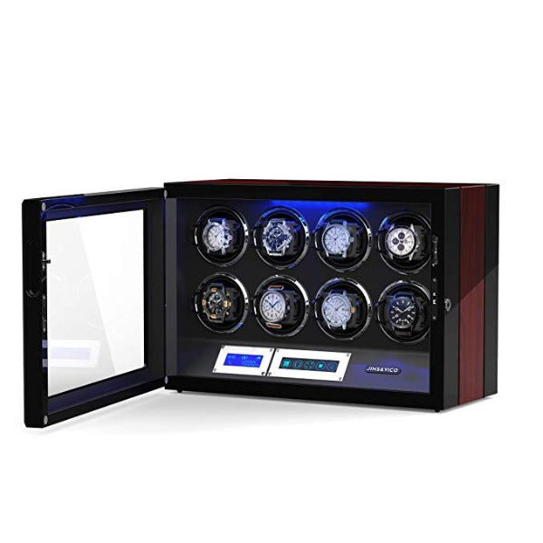 Watch Winder Safe in Wood 8 Piece JINS VICO WATCHWINDERMALL