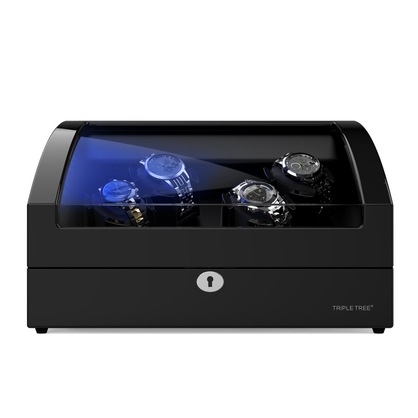 TRIPLE TREE 4+6 black wood watch winder-front