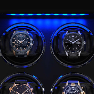 8 Watches Wooden Watch Winder Box with Built-in LED, JINS&VICO