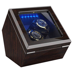 Double Wooden Watch Winder include Oversize Pillow, INCLAKE