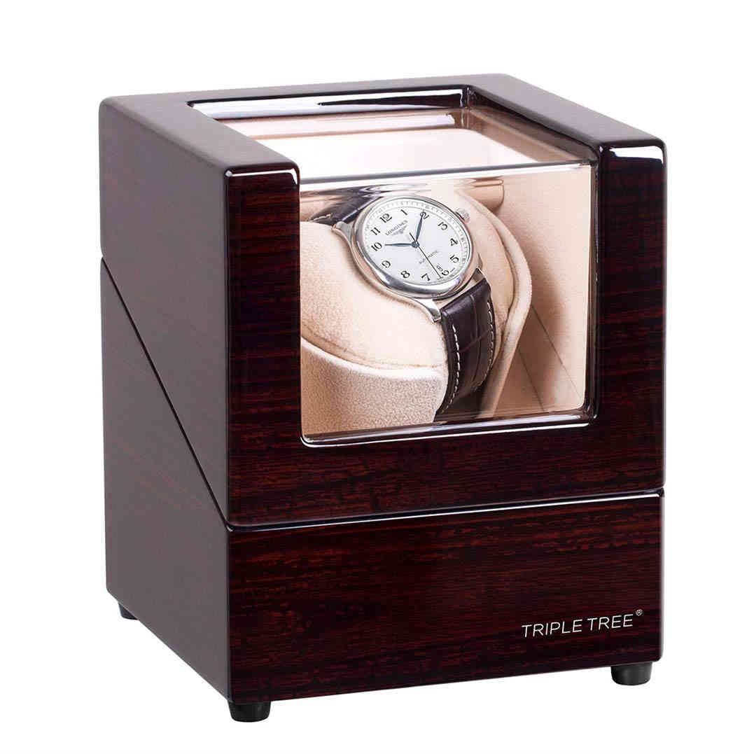 Brown Single Wooden Watch Winder TRIPLE TREE