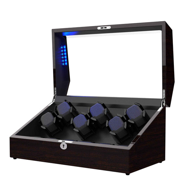 6+6 Automatic Watch Winders with Storage, Built-in LED Light,  ARCTICSCORPION - WATCHWINDERMALL