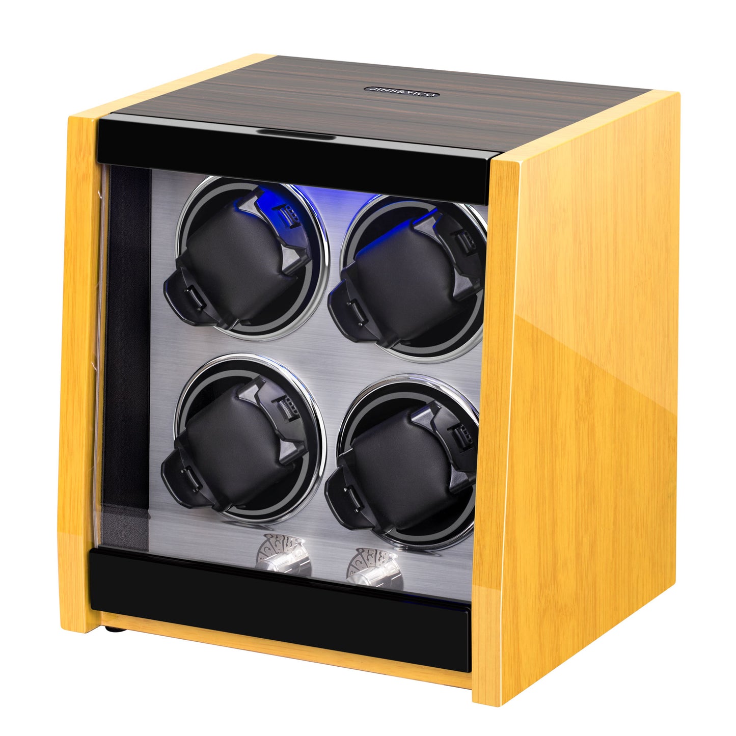 Bamboo Pattern 4 Watch Winder, High-Gloss Piano Lacquer, JINS&VICO