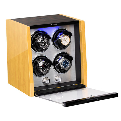 Bamboo Pattern 4 Watch Winder, High-Gloss Piano Lacquer, JINS&VICO