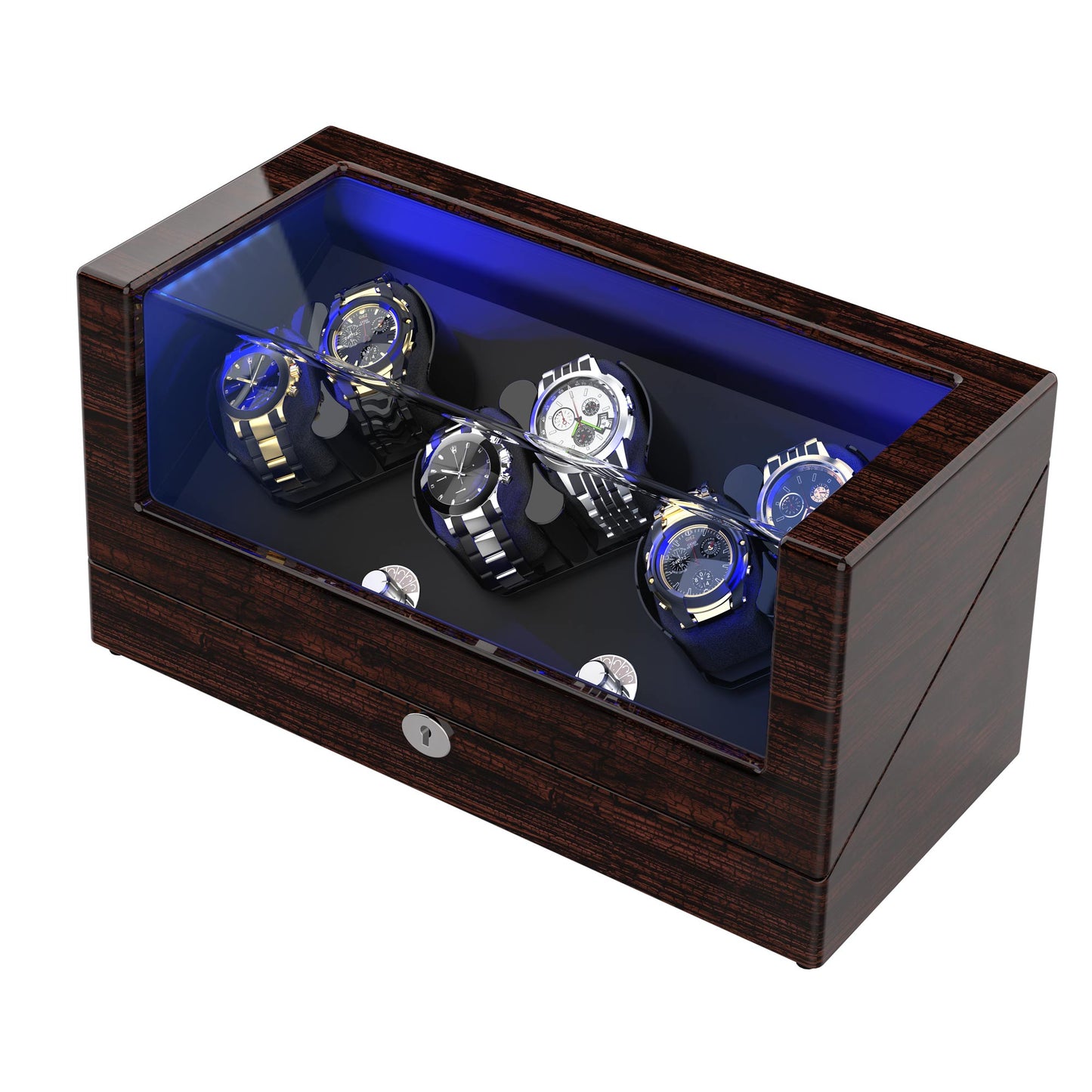 Watch Winder with 6 Winder Space Pine Bark Pattern TRIPLE TREE