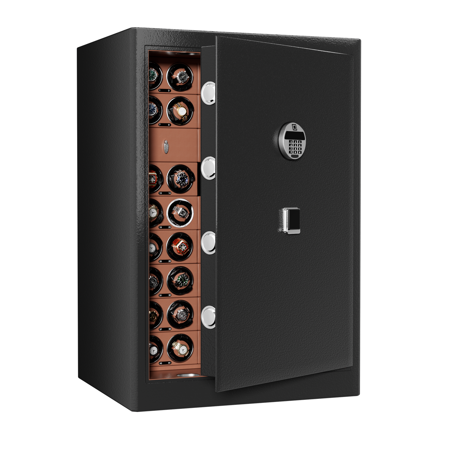 Watch Winder Safe for 48 Automatic Watches with Two Drawer, Black, Self-weight 220LBS