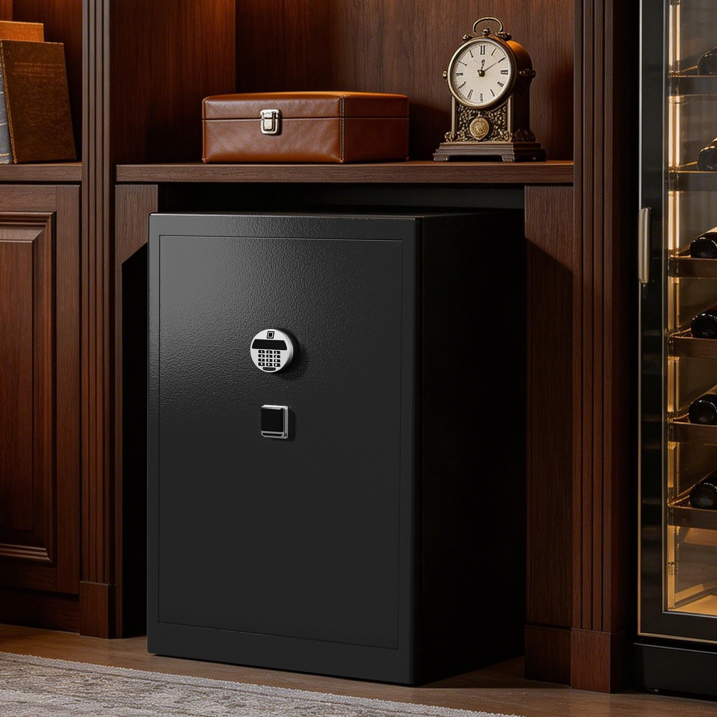 Watch Winder Safe for 48 Automatic Watches with Two Drawer, Black, Self-weight 220LBS