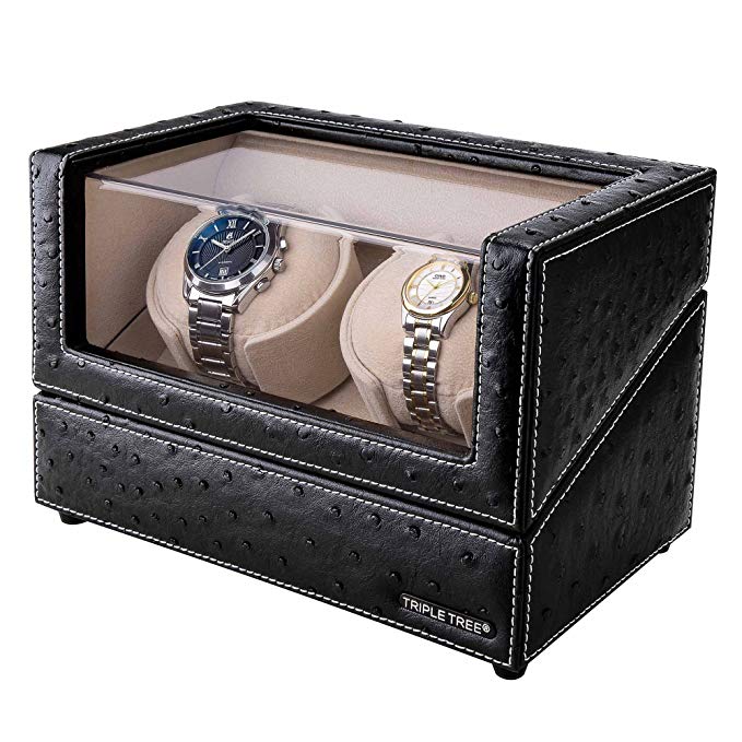 TRIPLE TREE leather double watch winder-side