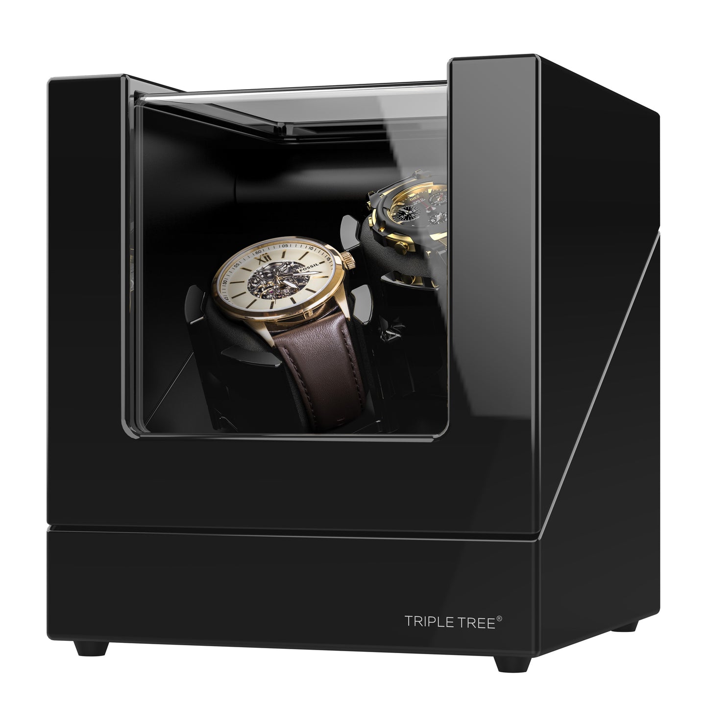 TRIPLE TREE 2+0 wood watch winder-front