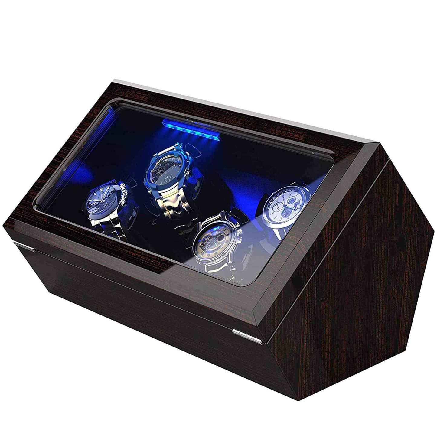 4 Pieces Wooden Watch Winder Case, INCLAKE