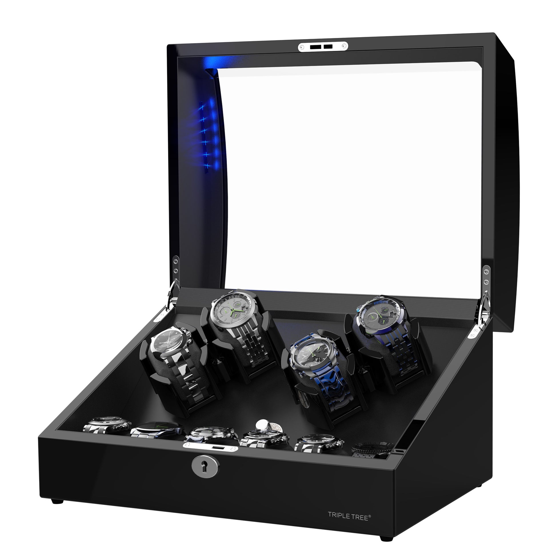 TRIPLE TREE 4+6 black wood watch winder-main