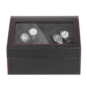 Watch Winder for 4 Automatic Watches with Extra 6 Watch Storages TRIPLE TREE