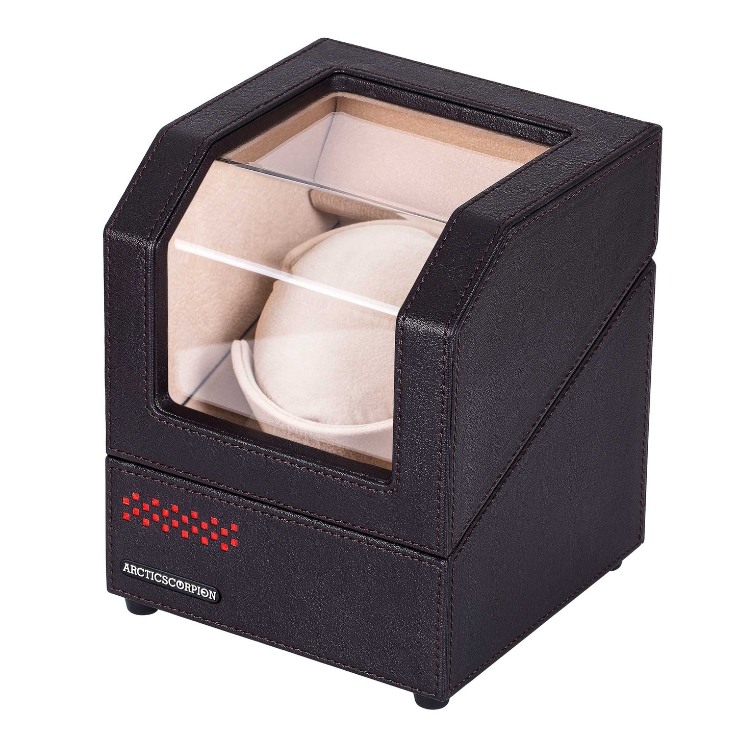 Single Watch Winder Brown Leather, ARCTICSCORPION