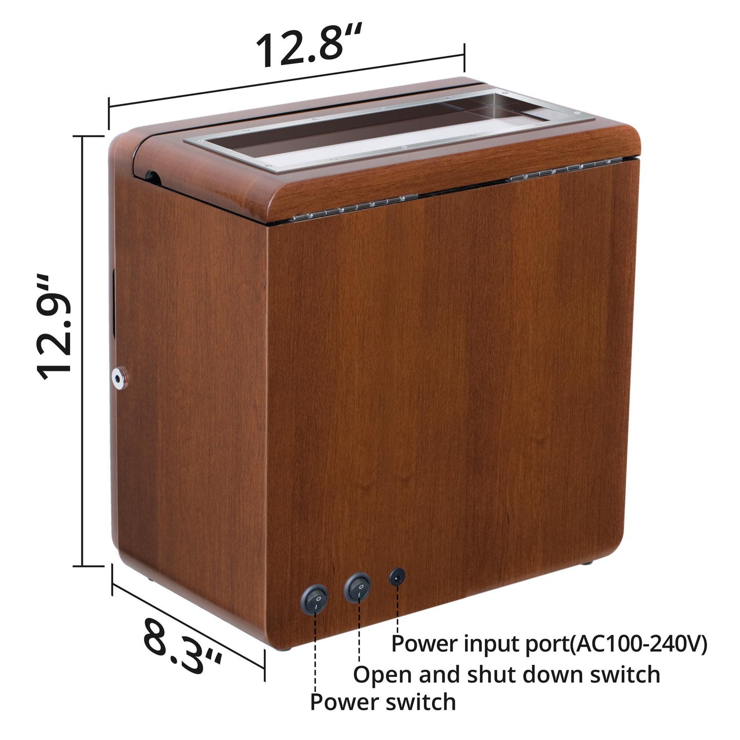 6+4 Walnut Wood Automatic Quad Watch Winder, LUKDOF