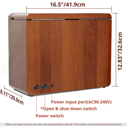 8-Slots Watch Winder with 6 Free Storages, High-Gloss Piano Lacquer, LUKDOF