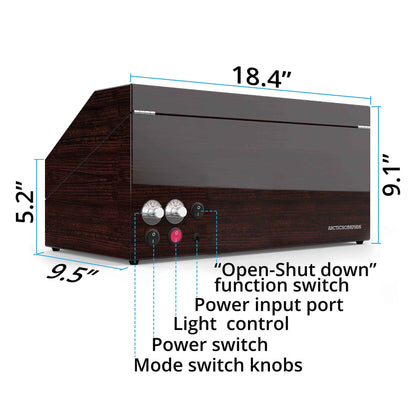 6-Slots Watch Winder with 6 Storage, High-Gloss Piano Lacquer Pine Bark Pattern, ARCTICSCORPION