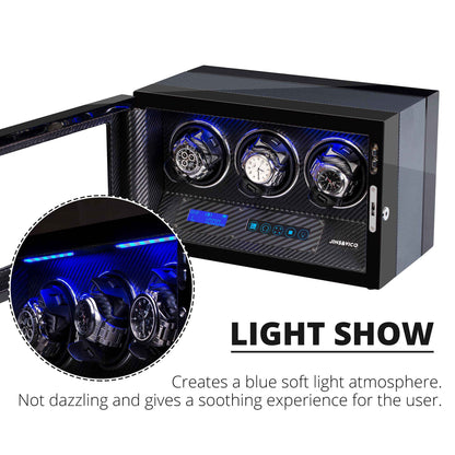 Watch Winder for 3 Watches with LCD Touchscreen Control,  High-Gloss Piano Lacquer, JINS&VICO