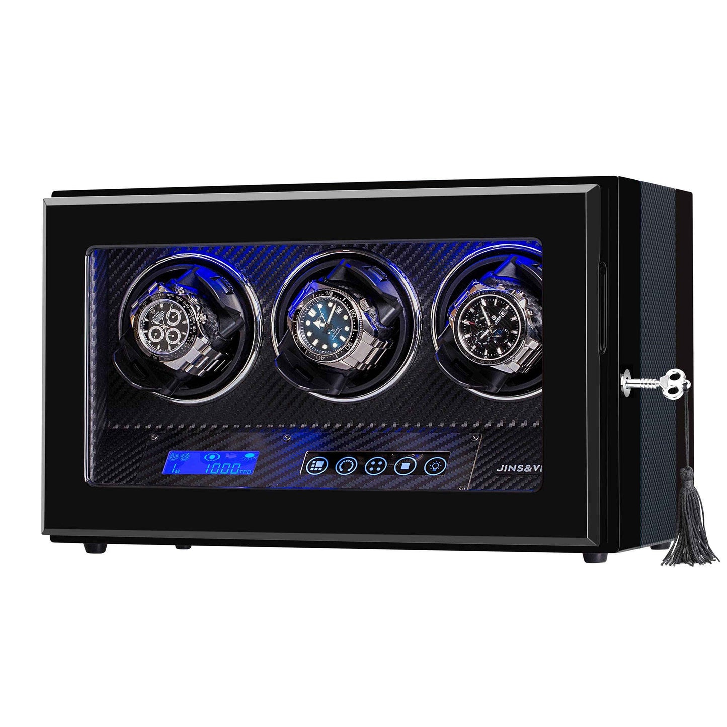 Watch Winder for 3 Watches with LCD Touchscreen Control, JINS&VICO