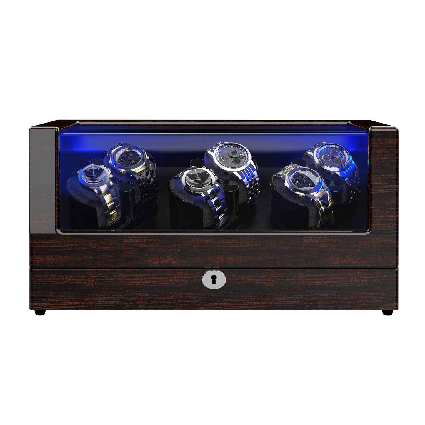 Watch Winder with 6 Winder Space Pine Bark Pattern TRIPLE TREE