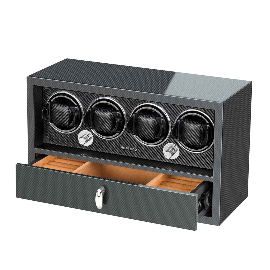 Watch Winder for 4 Watches with LCD Touchscreen Control, JINS&VICO