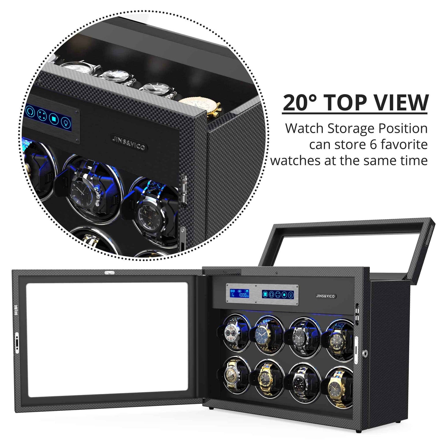 Watch Winder for 8+6 Automatic Watches, JINS&VICO